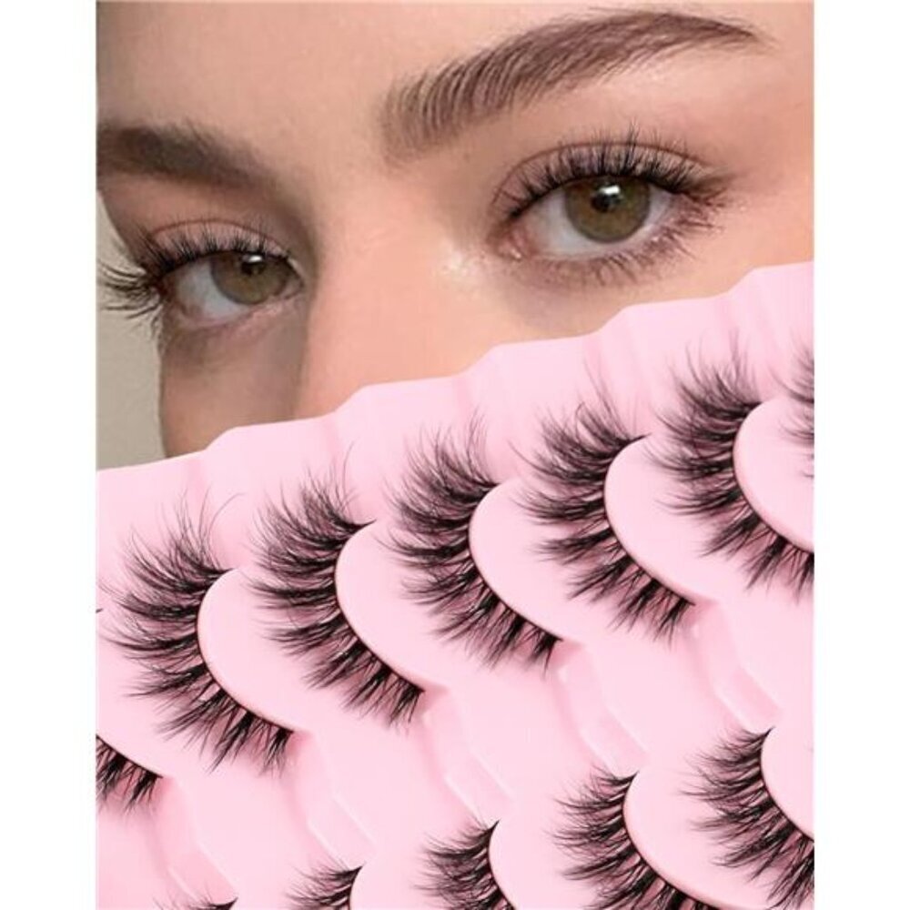 Natural Cat Eye Lashes C Curl Short Wispy False Lashes